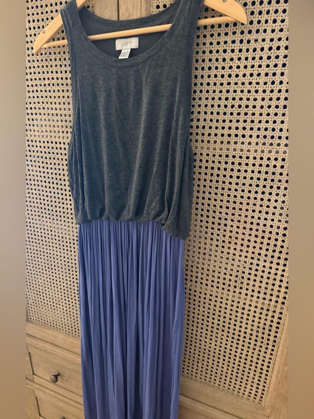 LOFT Women's Charcoal and Lilac Dress